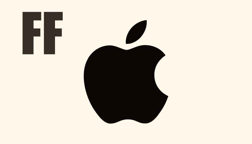 Símbolo da Apple: Maçã do iPhone no Nick do Free Fire
